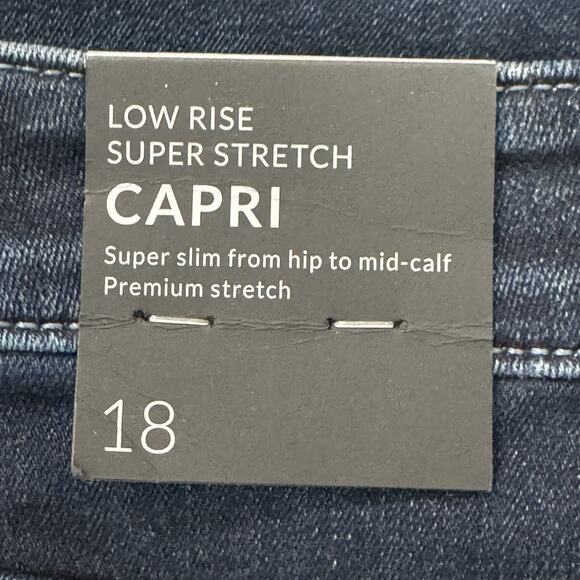 NWT Lane Bryant Low Rise Super Stretch Capri Jeans Size 18 Blue Dark Wash - Picture 14 of 14